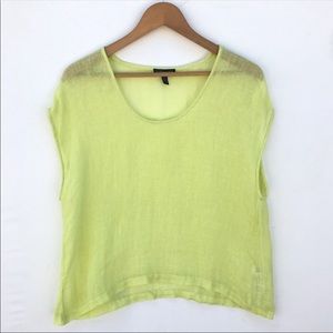 Eileen Fisher Sunny Yellow Top 100% Organic Linen